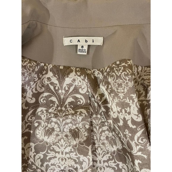 CABI Tan Single Button Collared Career Classic Boss Babe Blazer Jacket Women 8 - Picture 12 of 14
